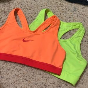 2X NIKE SPORT BRAS- size medium